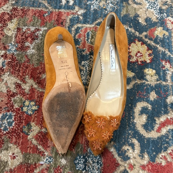 Oscar de la Renta rust orange heels size 7.5 - Picture 5 of 8